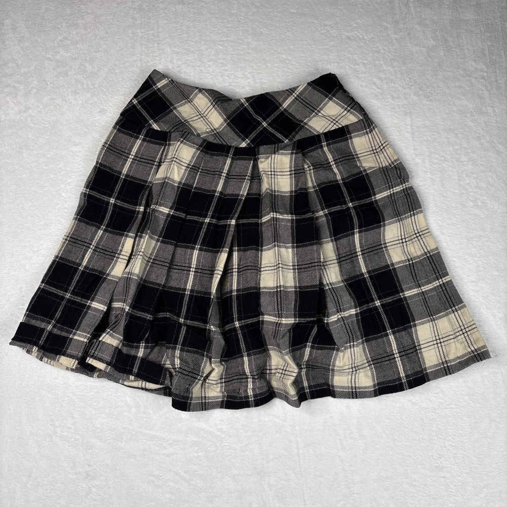 Pendleton Skirt Womens 10 Brown Black Virgin Wool Preppy Academia USA Vintage